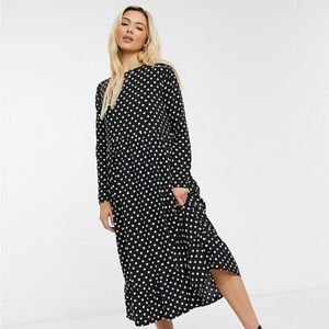 Daisy Street midaxi smock dress in polka dot